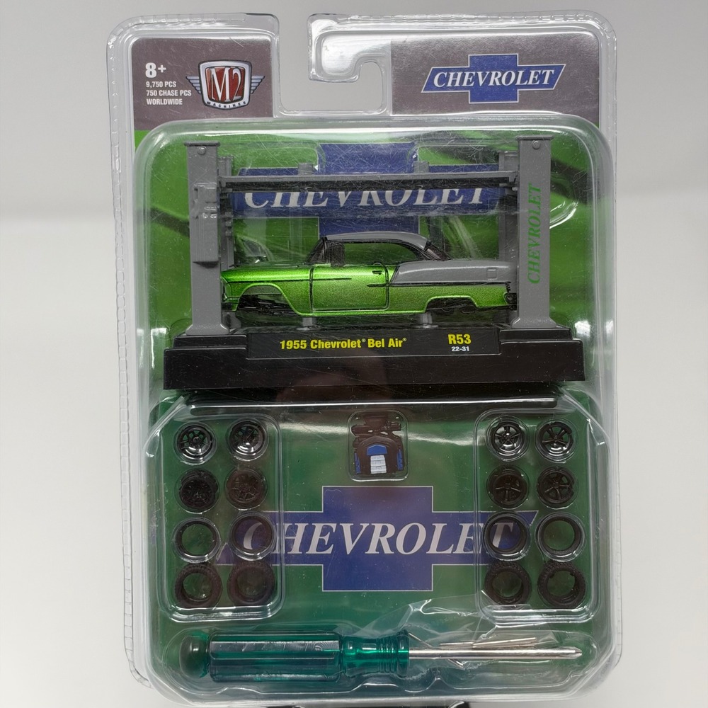 M2 Machines 1955 Chevrolet Bel Air Model Kit R53 22-31 Green 1:64 Scale